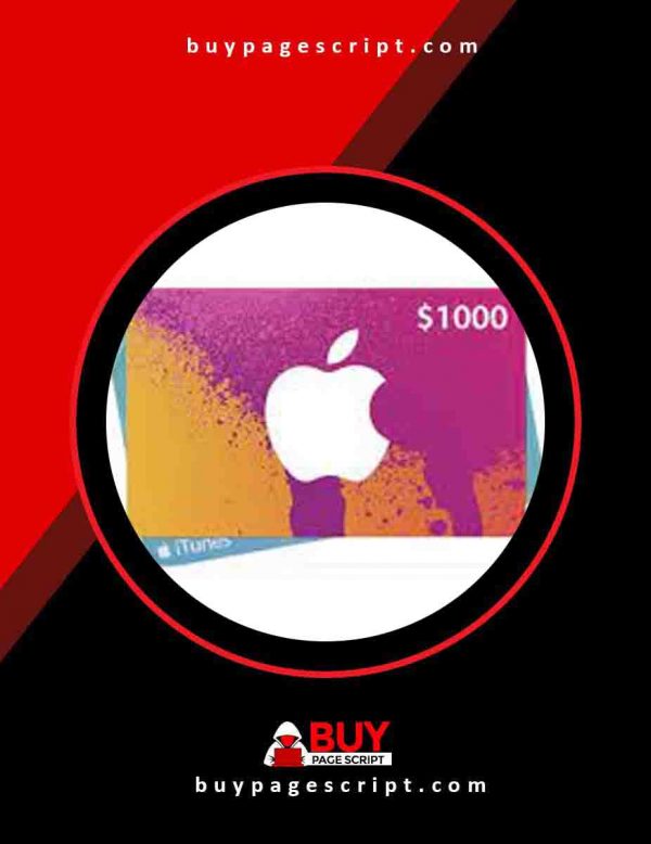 $1000 iTunes Gift Card - USA