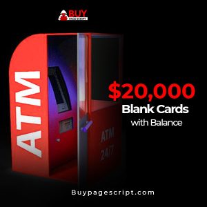 $20000 Blank ATM card with pins for cashout